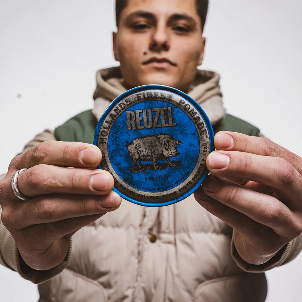 Мужская помада для укладки волос Reuzel Blue Strong Hold High Sheen 113 г 852578006010