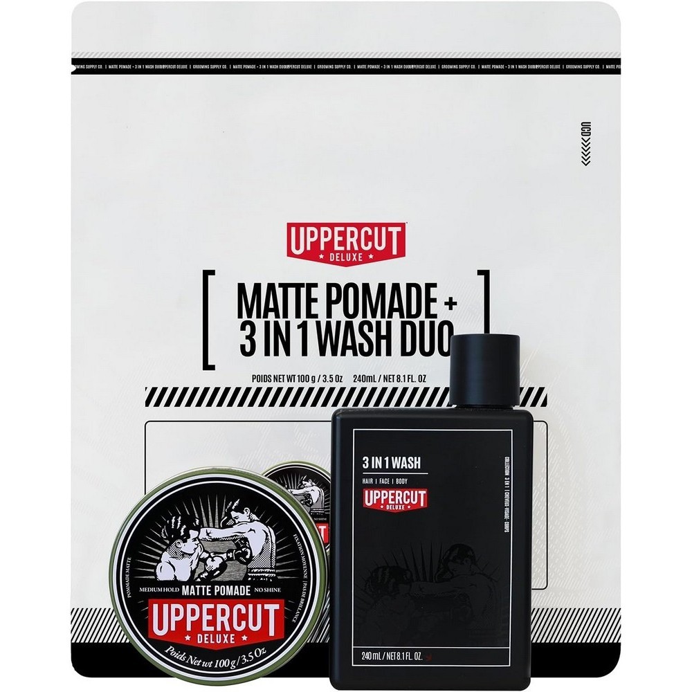 Подарочный набор Uppercut Deluxe Styling and 3 in 1 Wash Duo Matte Pomade 817891025315